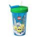 LEGO® Iconic Boy láhev s brčkem - modrá zelená