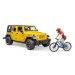 Bruder Jeep Wrangler RUBICON + figurka cyklista