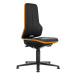 bimos Průmyslová otočná židle NEON ESD, patky, permanentní kontakt, koženka, oranžový flexibilní