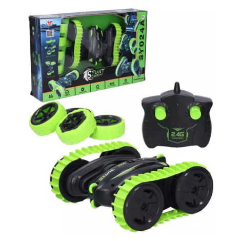 RC Akrobatické auto 2v1 pásy/kola na vysílačku 2,4GHz 18cm na baterie Světlo POLESIE