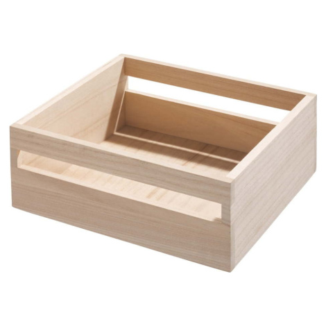 Úložný box ze dřeva paulownia iDesign Eco Handled, 25,4 x 25,4 cm