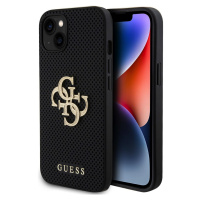 Guess PU Perforated 4G Glitter Metal Logo kryt iPhone 13 černý