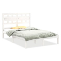 Rám postele bílý masivní dřevo 140 × 200 cm, 3105666