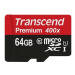 Transcend Micro SDXC Premium 400x 64GB 60MB/s UHS-I + SD adaptér - TS64GUSDU1