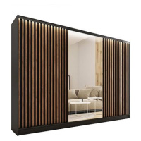 Nejlevnější nábytek Insular 3D 280 se zrcadlem - černý mat / dub lefkas