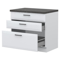 Kuchyňská skříňka Evia r-90-3mbox/4 pearl grey matná