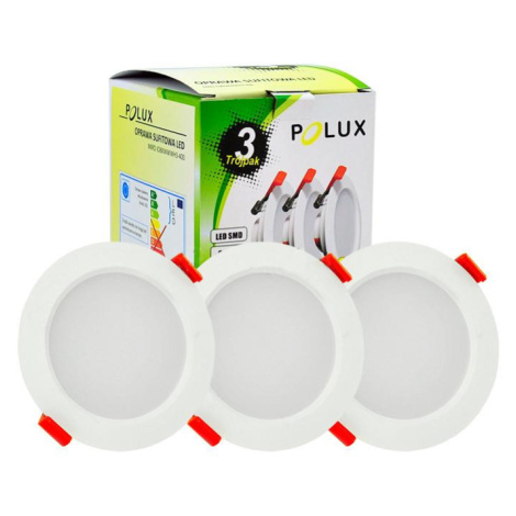 Sada  3 x Podhledové bodové svítidlo vestavné kulaté MIRO LED Bílé 6W 400lm 3000K GOLDLUX (Polux GOLDLUX (Polux)