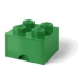 LEGO úložný box 4 s šuplíkem - tmavě zelená