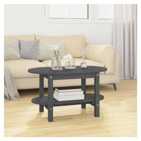 vidaXL Konferenční stolek šedý 80 x 45 x 45 cm masivní borové dřevo