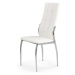Halmar Halmar Bílá jídelní židle K209 z eko kůže s podnožím z chromované oceli