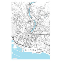 Mapa Genoa white, (26.7 x 40 cm)