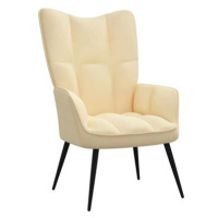 Relaxační židle krémově bílá samet, 328082