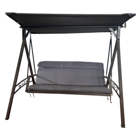 RATTAN zahradní houpačka HNĚDÁ