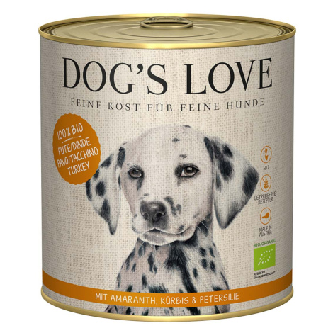 Dog's Love Bio krůtí maso s amarantem, dýní a petrželkou 6 × 800 g