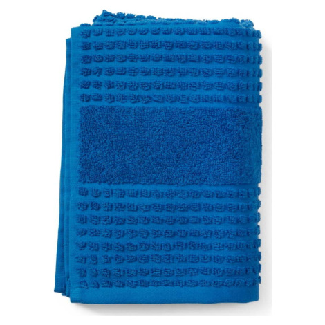 Modrý ručník z bio bavlny 50x100 cm Check – JUNA