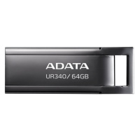 ADATA Flash Disk 64GB UR340, USB 3.2 Dash Drive, kov lesklá černá