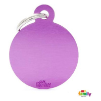 My Family MF BIG ROUND ALUMINUM PURPLE 3,93x3,17 cm gravírovateľný přívěsek