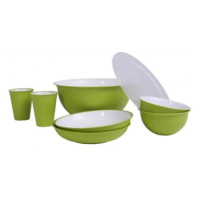 Set plastového nádobí Omada Sanaliving zelený typ nádobí 8 dílná sada