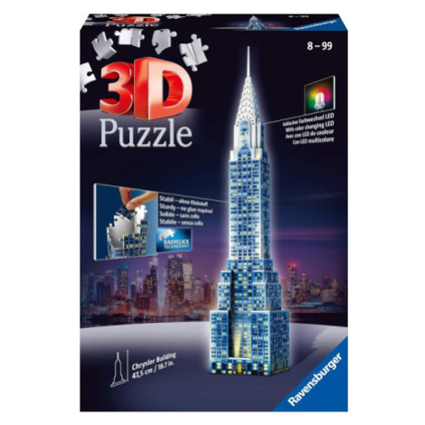 RAVENSBURGER Svítící 3D puzzle Noční edice Chrysler Building 216 dílků 116116