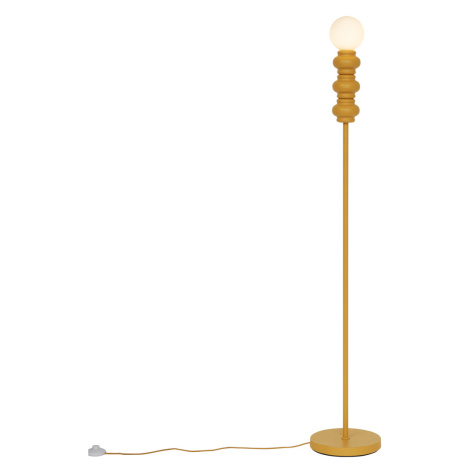 Retro stojací lampa hořčičně žlutá s matným sklem - Fedde QAZQA