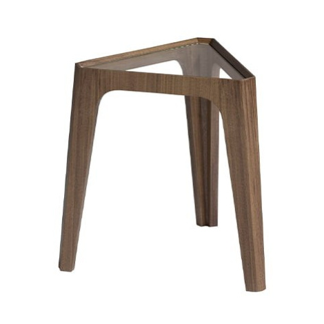 Estila Moderní trojúhelníkový příruční stolek Vita Naturale hnědý 45cm