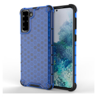 Honeycomb pancéřové pouzdro se silikonovým rámem pro Samsung Galaxy S21 PLUS 5G blue