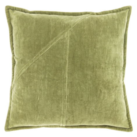 Sametový dekorační polštářek WIES 45x45 cm, olivově zelený