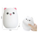 Silikonová LED dětská noční lampička KITTY 12,5 cm bílá