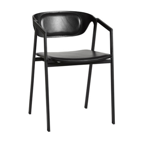 Jídelní židle "S.A.C.", černá kůže - Woud