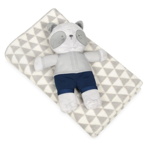 Babymatex Dětská deka David šedá s plyšákem medvídek