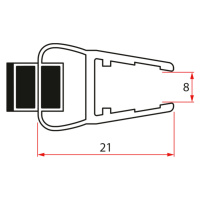 Gelco DRAGON náhradní set těsnění magnetické + magnet na sklo, 2000mm