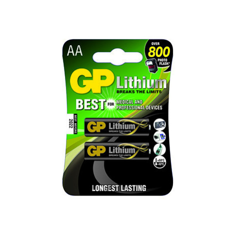 Baterie lithiová, AA (LR6), AA, 1.5V, GP, blistr, 2-pack GP Batteries