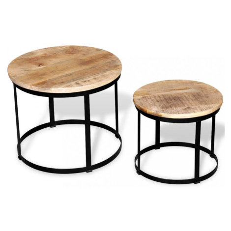 Konferenční stolek 2 ks dřevo / kov Dekorhome Recyklované dřevo,Konferenční stolek 2 ks dřevo /  vidaXL