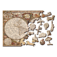 Dřevěné puzzle Antická mapa světa 2 v 1, 150 dílků EKO