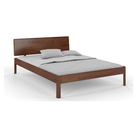 Tmavě hnědá dvoulůžková postel z borovicového dřeva 200x200 cm Ammer – Skandica