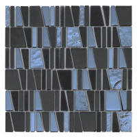 Skleněná mozaika Premium Mosaic černá 30x30 cm lesk MOSCUBEBK