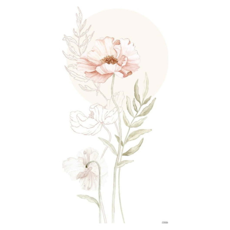 Dětská samolepka 64x130 cm Big Poppy Flower – Lilipinso