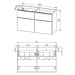 MEREO Mailo, koupelnová skříňka s keramickým umyvadlem 121 cm, bílá, černé madlo CN513B