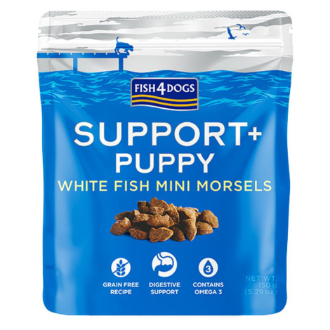 Fish4Dogs Support+ Puppy, Pamlsky pro štěňátka na podporu trávení s kousky bílé ryby a prebiotik