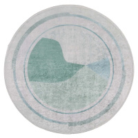 Pratelný kulatý koberec v tyrkysovo-krémové barvě ø 80 cm Yuvarlak – Vitaus