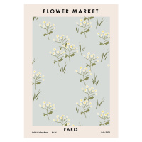 Ilustrace Flower Market Paris, Anastasiya, 30 × 40 cm