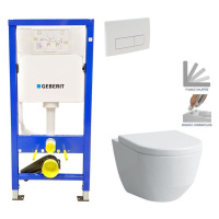 Geberit Duofix tlačítko DELTA51 BÍLÉ WC LAUFEN PRO + SEDÁTKO 458.103.00.1 51BI LP3