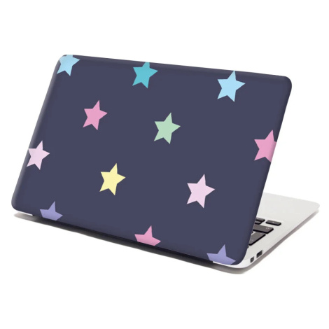 Samolepka na notebook Hvězdy na modré - 38x26 cm