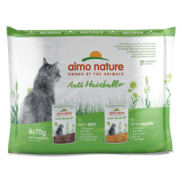 Almo Nature Holistic Anti Hairball Multipack s hovězím a kuřecím masem 2 × 6 × 70 g