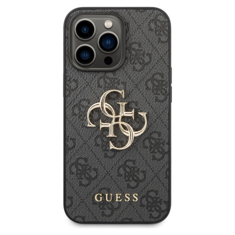 Guess PU 4G Metal Logo kryt iPhone 14 Pro Max šedý