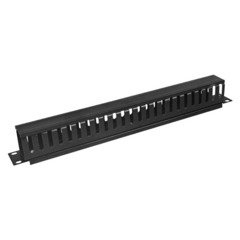 19" vyvazovací panel 1U jednostranná plastová lišta černá