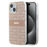 DKNY PC/TPU Repeat Pattern Tonal Stripe Magsafe kryt iPhone 14 růžový