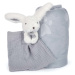 Deka pro nejmenší Bunny Happy Glossy Doudou et Compagnie s plyšovým zajíčkem na mazlení modrá 10