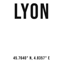 Ilustrace Lyon simple coordinates, Finlay & Noa, 30x40 cm