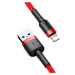 Baseus Cafule extra odolný nylonem opletený kabel USB / Lightning QC3.0 2,4A 0,5m red